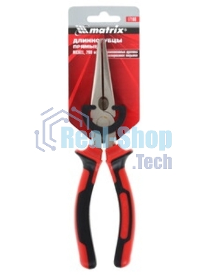 Длинногубцы Matrix NICKEL 17168 200 мм, прямые никелированные, двухкомпонентные рукоятки