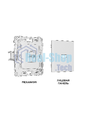 Комплект механизма розетки HDMI 2.0 ALFA Белый матовый 40V/500mA 2.0GHz 5-18Gbit/s QUANT (AP1340, VM222) MA134010