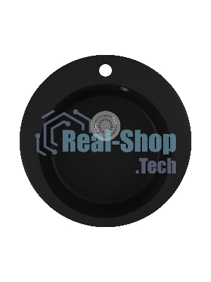 Мойка для кухни BAU Dream Black coal D 50, выпуск с сифоном в комплекте, черный уголь