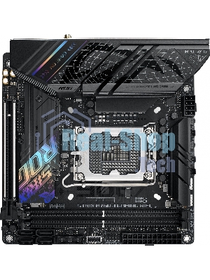 Материнская плата ASUS ROG STRIX B760-I GAMING WIFI, LGA 1700, Intel B760, 2xDDR5, 4xSATA, 2xM.2, 1xPCIe 5.0 x16, 1xHDMI, 1xDP, 1x 2.5Gb LAN, 3xUSB-A 2.0, 3xUSB-A 3.2 Gen 1, 1xUSB-C 3.2 Gen 1, 1xUSB-C 3.2 Gen 2x2, 5x3.5 мм, 7.1, Mini-ITX