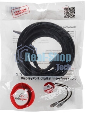 Кабель DisplayPort Gembird/Cablexpert, 5м, 20M/20M, v1.2, черный, экран, пакет (CC-DP2-5M)