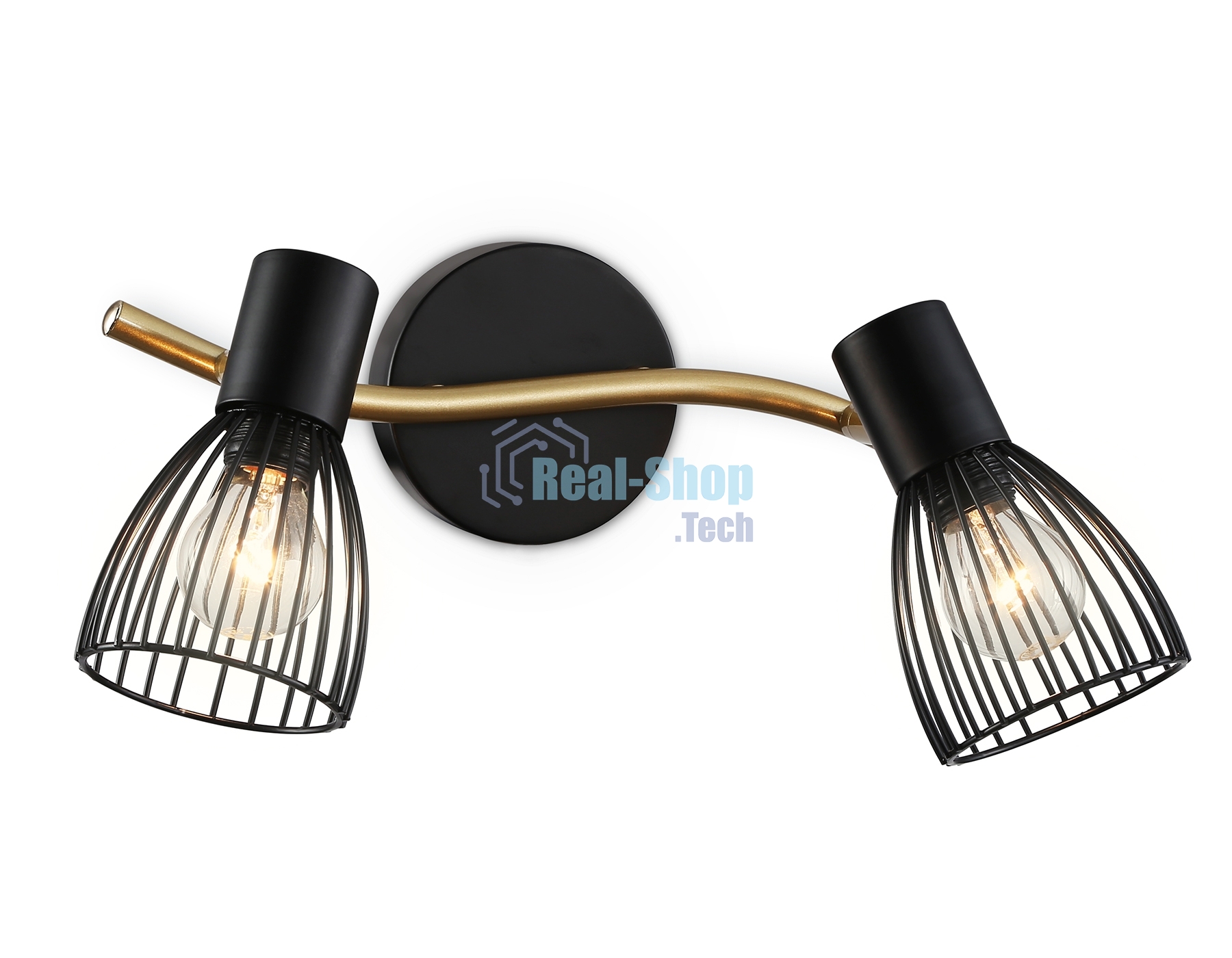 Светильник Ambrella light TR8660/2 BK/GD черный/золото E14/2 max 60W 330*100*170