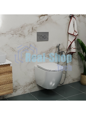 Комплект BAU 6 в 1: инсталляция BAU PRO, унитаз подвесной безободковый Bau Dream, быстросъемное тонкое сиденье дюропласт микролифт, клавиша BASIC хром