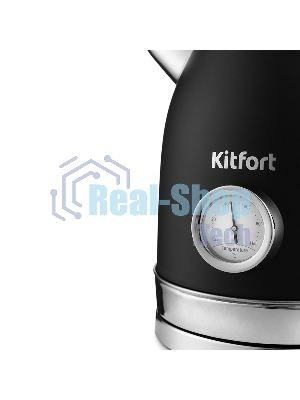 Чайник электрический Kitfort КТ-6102-1 черный с серебром