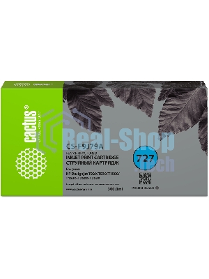Картридж струйный Cactus CS-F9J79A 727 фото черный (300 мл) для HP DJ T920/T930/T1500/T1530/T2500/T2530