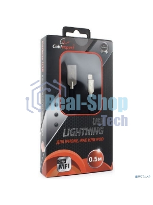 Кабель USB Cablexpert для Apple CC-P-APUSB02Bk-0.5M, MFI, AM/Lightning, серия Platinum, длина 0.5м, черный, блистер