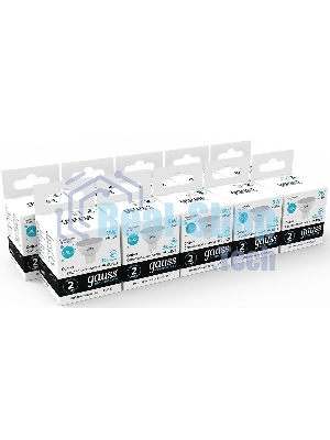 Лампа светодиодная Gauss Elementary MR16 9Вт цок.: GU5.3 спот 220B 4100K св. свеч. белый нейт. MR16 (упак.: 10 шт)