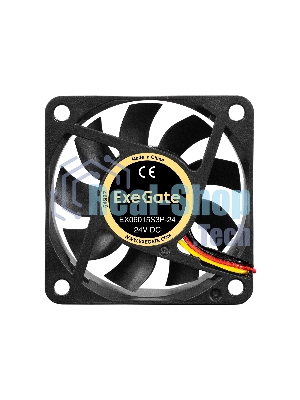 Вентилятор для корпуса ExeGate EX06015S3P-24 черный, 60 мм, 4800 об/мин, 34.1 дБ, 3 pin