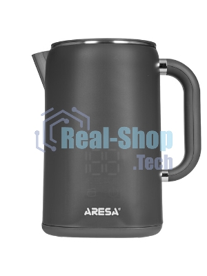 Электрочайник Aresa AR-3481 серый, 1.6 л, 1700 Вт, скрытый нагревательный элемент, поддержание температуры