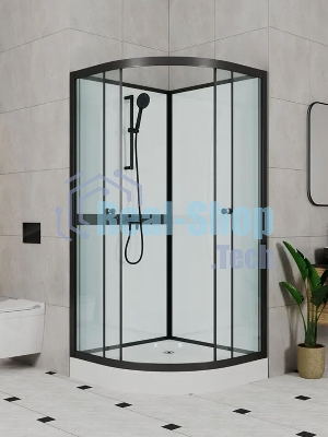 Душевая кабина BAU Nimb Black Rand 90x90х200, прозрачное закаленное стекло, черный профиль