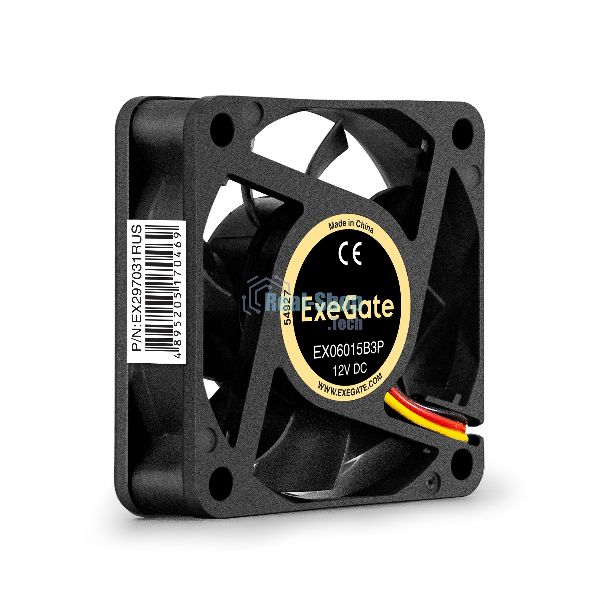 Вентилятор для корпуса ExeGate EX06015B3P черный, 60 мм, 3500 об/мин, 24 дБ, 3 pin