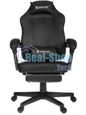 Кресло Defender CRUISER BLACK/RED черный/красный, экокожа, подставка для ног