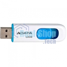 Флешка USB ADATA C008 (AC008-16G-RWE), 16Gb, USB 2.0, R/W 15/5, белый/синий
