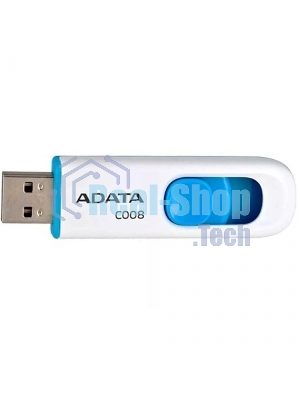 Флешка USB ADATA C008 (AC008-16G-RWE), 16Gb, USB 2.0, R/W 15/5, белый/синий