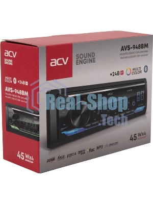 Автомагнитола ACV AVS-948BM, 1 DIN, Bluetooth, USB Type-A, AUX