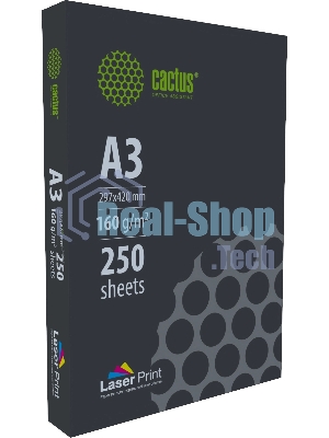 Бумага Cactus CS-LPA3160250 A3/160г/м2/250л./белый CIE170% для лазерной печати