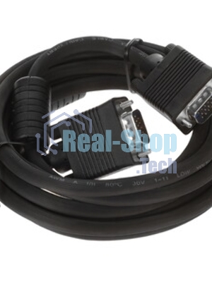 Кабель VGA Pro Cablexpert CC-PVGA-3M, 15M/15M, 3.0м, экран, феррит. кольца, пакет