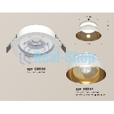 Комплект встраиваемого светильника Ambrella light XC8050101 SWH/PYG/CL белый песок/золото желтое полированное/прозрачный GX53 (C8050, N8144)