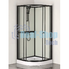 Душевая кабина BAU Nimb Black Rand 90x90х200, прозрачное закаленное стекло, черный профиль