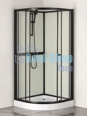 Душевая кабина BAU Nimb Black Rand 90x90х200, прозрачное закаленное стекло, черный профиль