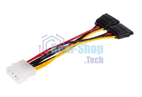 Кабель GoPower MOLEX (F)-2SATA (M) 0.2M 00-00027494