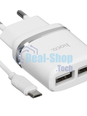 Сетевое зарядное устройство C12 Smart dual USB charger, белый