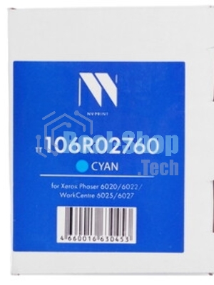 Картридж лазерный NVPrint совместимый Xerox 106R02760 Cyan для Phaser 6020/6022/WorkCentre 6025/6027 (1000k)