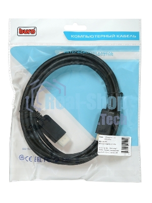 Кабель аудио-видео Buro v. 1.2 DisplayPort (m)/HDMI (m) 3м. Позолоченные контакты черный (BHP DPP HDMI-3)