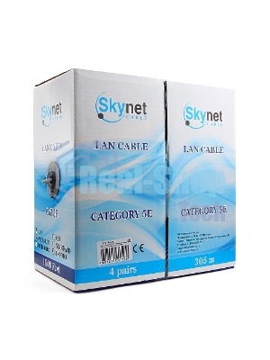 Кабель SkyNet Premium UTPнг-LSZH 4x2x0,51, низкое дымовыделение, нулевое содержание галогенов, медный, FLUKE TEST, кат.5e, однож., 305 м, box, оранжевый