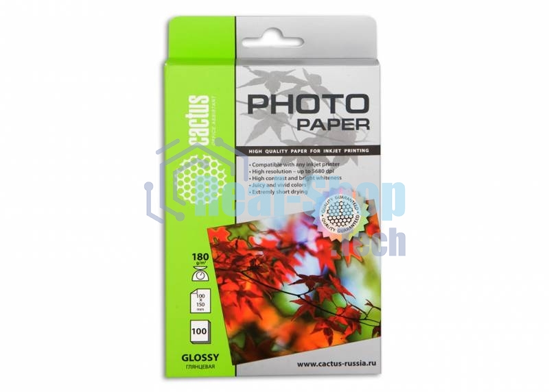 Фотобумага Cactus CS-GA6180100 A6/180г/м2/100л. глянцевая для струйной печати