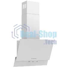 Наклонная вытяжка Kuppersberg F 603 W, 60 см, High-Tech, таймер, макс. производительность 850 м3/ч, 3 скорости, обратный клапан, сенсорное управление, дисплей, LED освещение, уровень шума 53 дБ, белый