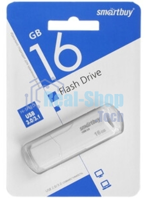 Флешка USB Smartbuy CLUE white (SB16GbCLU-W), 16Gb, USB 2.0, R/W 15/8, белый