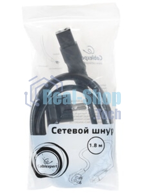 Кабель питания Cablexpert PC-S22-C19-2.5-1.5M, Schuko-C19, 3x2.5мм2, 16A, с заземлением, медь, 1.5м, черный, пакет