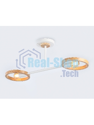 Светильник Ambrella light TR8243/2 WH/LWD белый/светлое дерево E27/2 max 40W 590*165*220