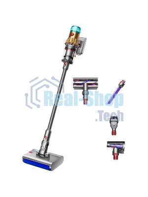 Пылесос вертикальный Dyson V12S Detect Slim Submarine 485350-01 золотой/серый металлик, питание от аккумулятора, 150 Вт, уборка сухая/влажная, пылесборник 0.35 л
