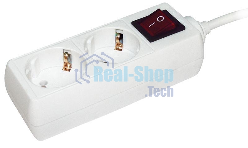 Удлинитель 2х5 м с заземл. 16А IP20 У02К с выкл. 2P+PE ИЭК WYP10-16-02-05-ZK-N