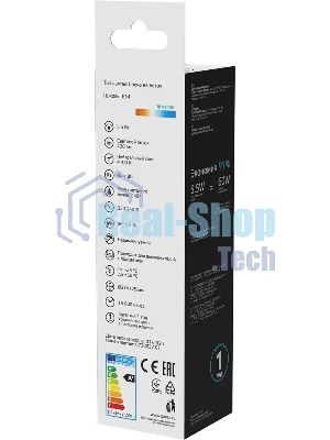 Лампа светодиодная Gauss Basic 1034116 5.5Вт цок.: E14 свеча 180B 3000K св. свеч. белый. теп. (упак.: 10 шт)