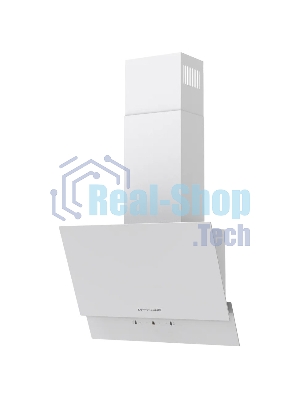 Наклонная вытяжка Kuppersberg F 603 W, 60 см, High-Tech, таймер, макс. производительность 850 м3/ч, 3 скорости, обратный клапан, сенсорное управление, дисплей, LED освещение, уровень шума 53 дБ, белый