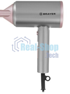 Фен BRAYER BR3022 серый/розовый, 1800 Вт