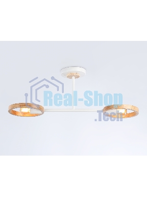 Светильник Ambrella light TR8243/2 WH/LWD белый/светлое дерево E27/2 max 40W 590*165*220