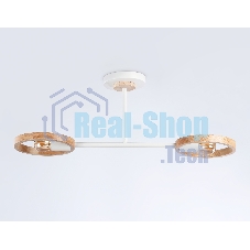 Светильник Ambrella light TR8243/2 WH/LWD белый/светлое дерево E27/2 max 40W 590*165*220