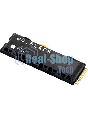 Накопитель SSD WD 1Tb Black SN850X, M.2(22x80мм), NVMe, PCIe 4.0 x4, 3D TLC, R/W 7300/6300Mb/s, IOPs 800 000/1 100 000, TbW 600, DWPD 0.3, with Heat Spreader (12 мес.)