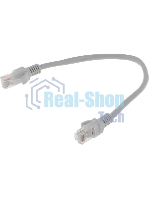 Патч-корд UTP, кат 5e, 0.25м с RJ45 серый