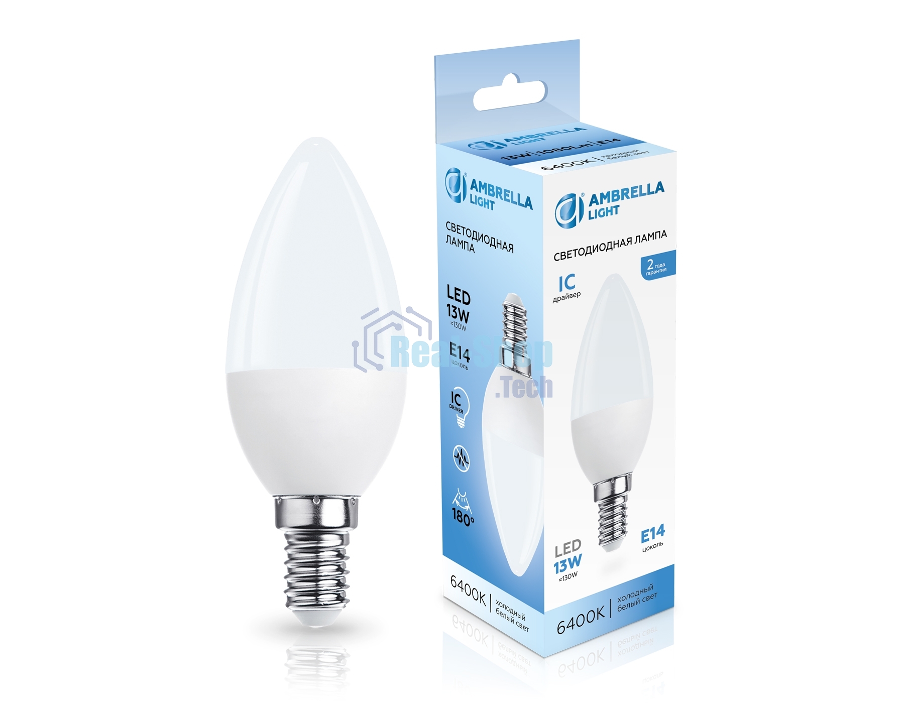 Светодиодная лампа 371316 LED C37 13W IC E14 6400K 175-265V
