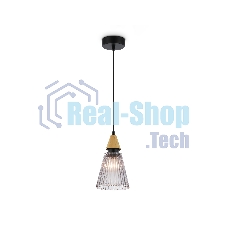 Светильник Ambrella light LH58111 BK/LW/SM черный/светлое дерево/дымчатый E14 max 40W D110*1500