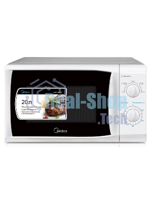 Микроволновая печь Midea MM720CFB белый, 20 л, 700 Вт, переключатели - поворотный механизм