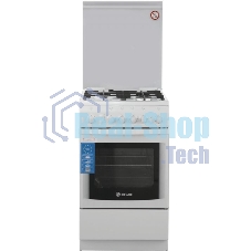 Плита газовая De Luxe 506040.11Г (КР) ЧР белый, конфорок 4 шт, духовка 54 л, 50 см x 85 см x 60 см