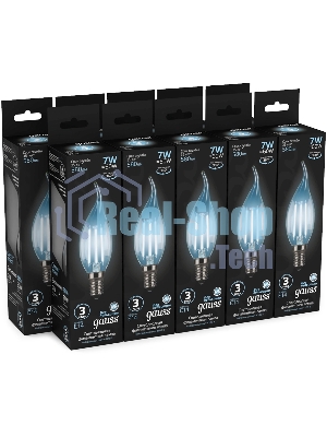 Лампа светодиодная Gauss LED Filament Свеча на ветру E14 7W 580lm 4100К 1/10/50