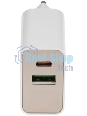 Сетевое зарядное устройство HOCO (6931474769824) C100Aaa 1USB+1Type-C 3.0A QC3.0 PD 20W, белый