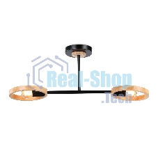 Светильник Ambrella light TR8244/2 BK/LWD черный/светлое дерево E27/2 max 40W 590*165*220
